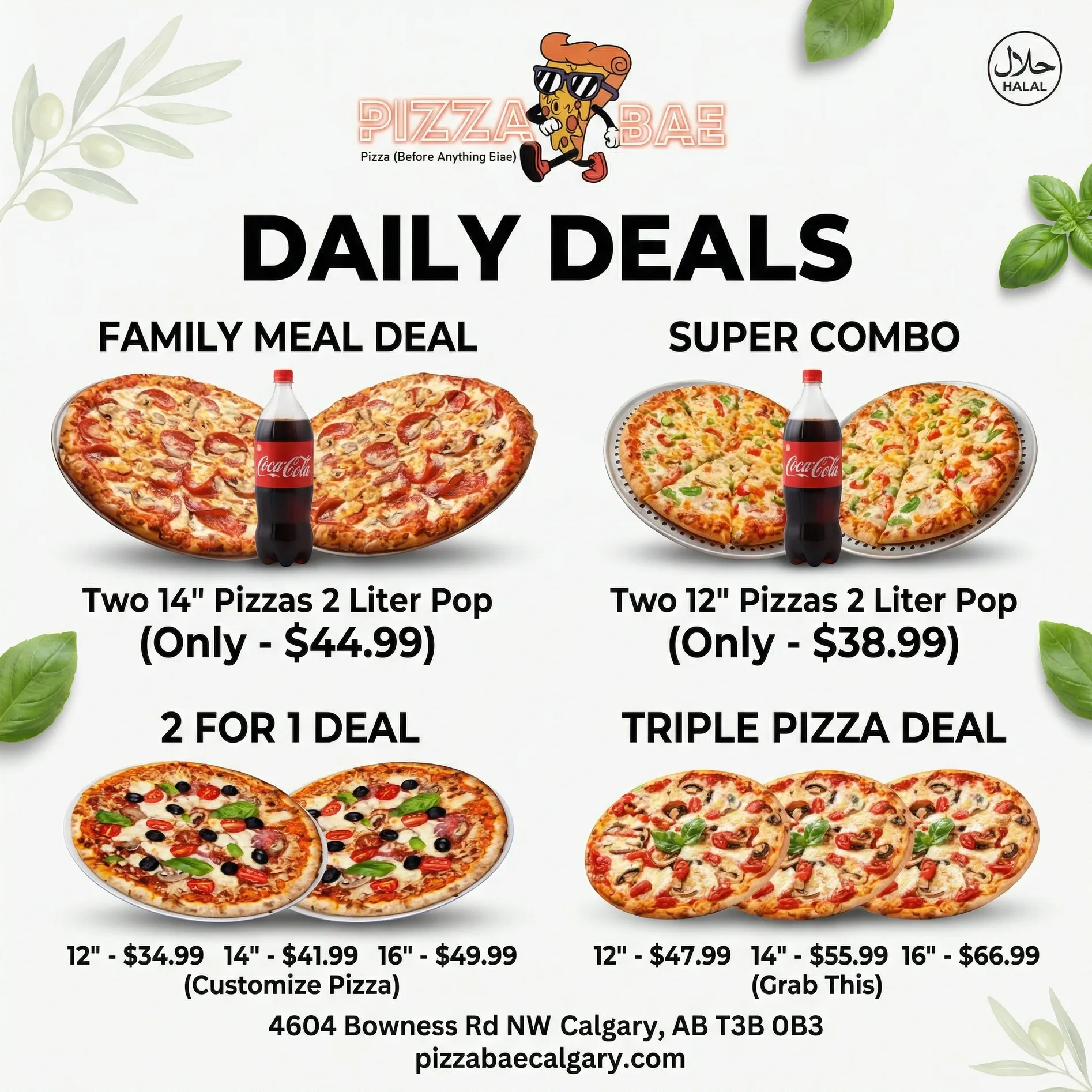 Pizza Bae Special Offer - Halal Pizza Calgary